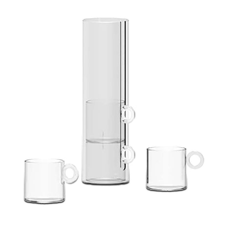 wd lifestyle wd lifestyle set 4 tazze vetro borosilicato cc 100 ml manico ad anello bianco ean 8053300573493