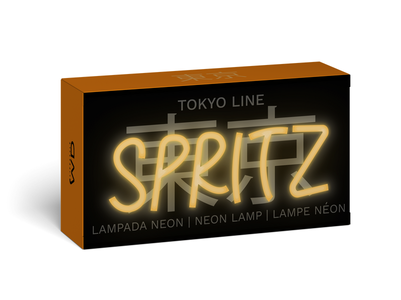 WD LifeStyle Insegna Neon con Cornice in Plexiglass 23 x 13 Cm Decoro Spritz