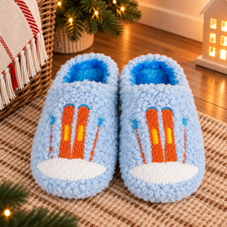 WD Lifestyle Pantofole con Decoro Sci Taglia S/M – Pantofole Invernali da Casa