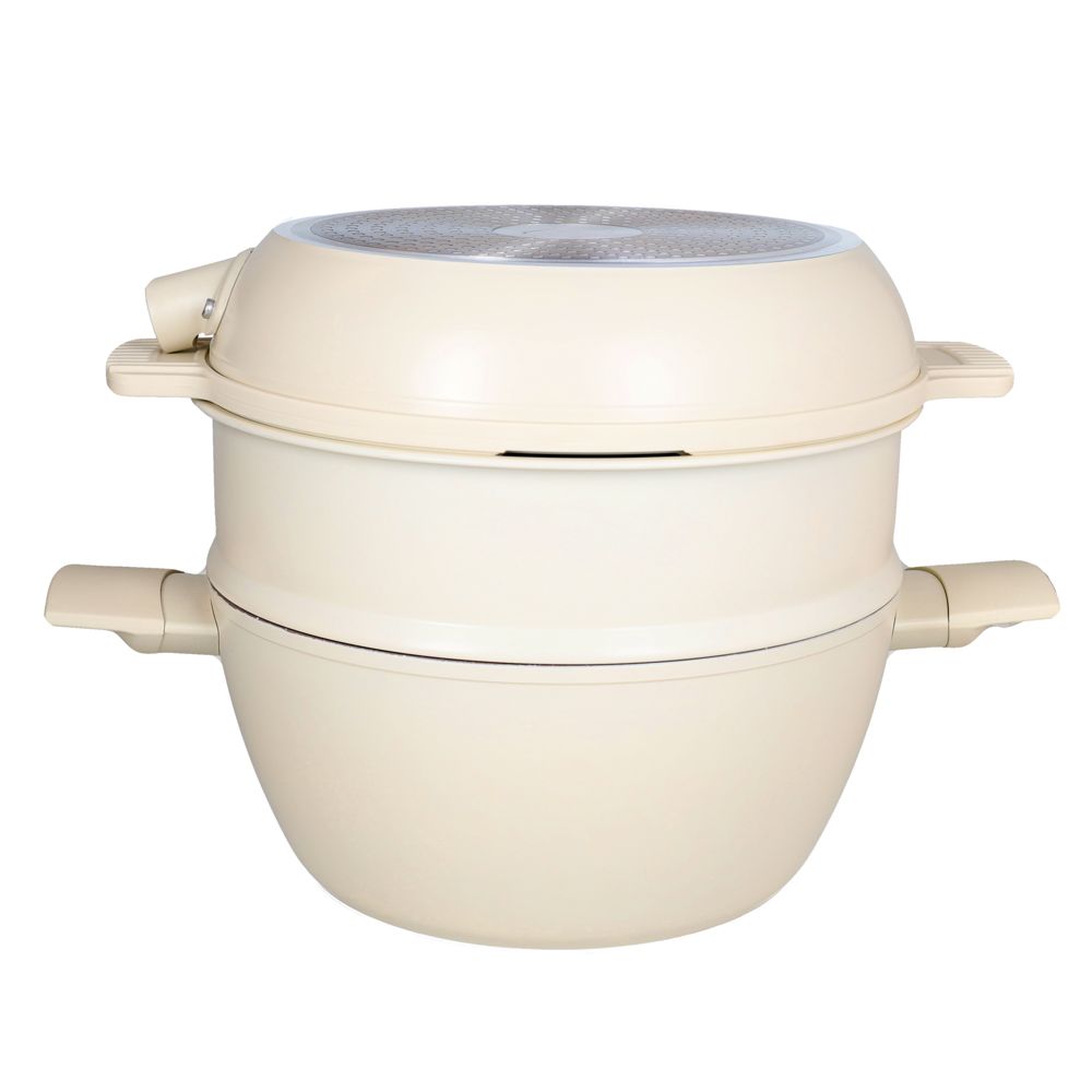 Tognana Batteria di Pentole 11 Pezzi  Modulo Champagne in Alluminio Beige – Set Pentole e Casseruole per la Cucina