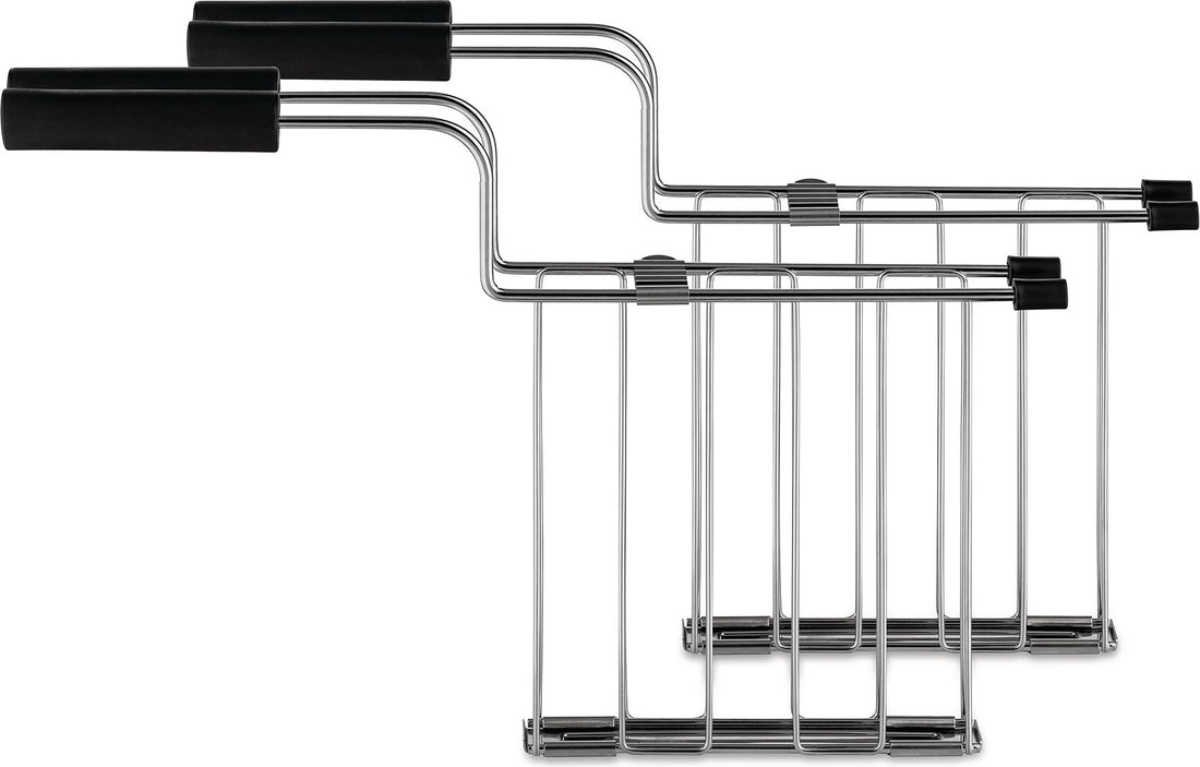 Alessi Toru, 2 Pinze per Tostapane Nere in Acciaio Inossidabile e Resina Termoplastica
