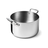 AGNELLI Casseruola Alta Aluinox 3ply 2 Manici Inox Lucido 28x18 Cm