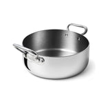 AGNELLI Casseruola Bassa Aluinox 3Ply Inox Lucida 36x13 Cm 2 Manici