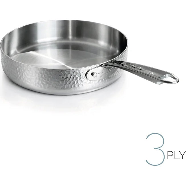 AGNELLI Padella Aluinox Martellato 3Ply 28x6 Cm 1 Manico Acciaio Inox