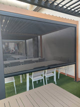 Moia Greenwood Self-rolling Blackout Awning for Pergola in Textilene 3m Anthracite