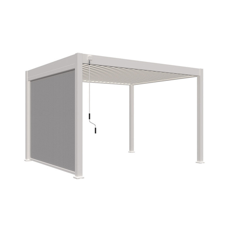 Moia Greenwood Self-rolling Blackout Awning for Pergola in Textilene 4m White