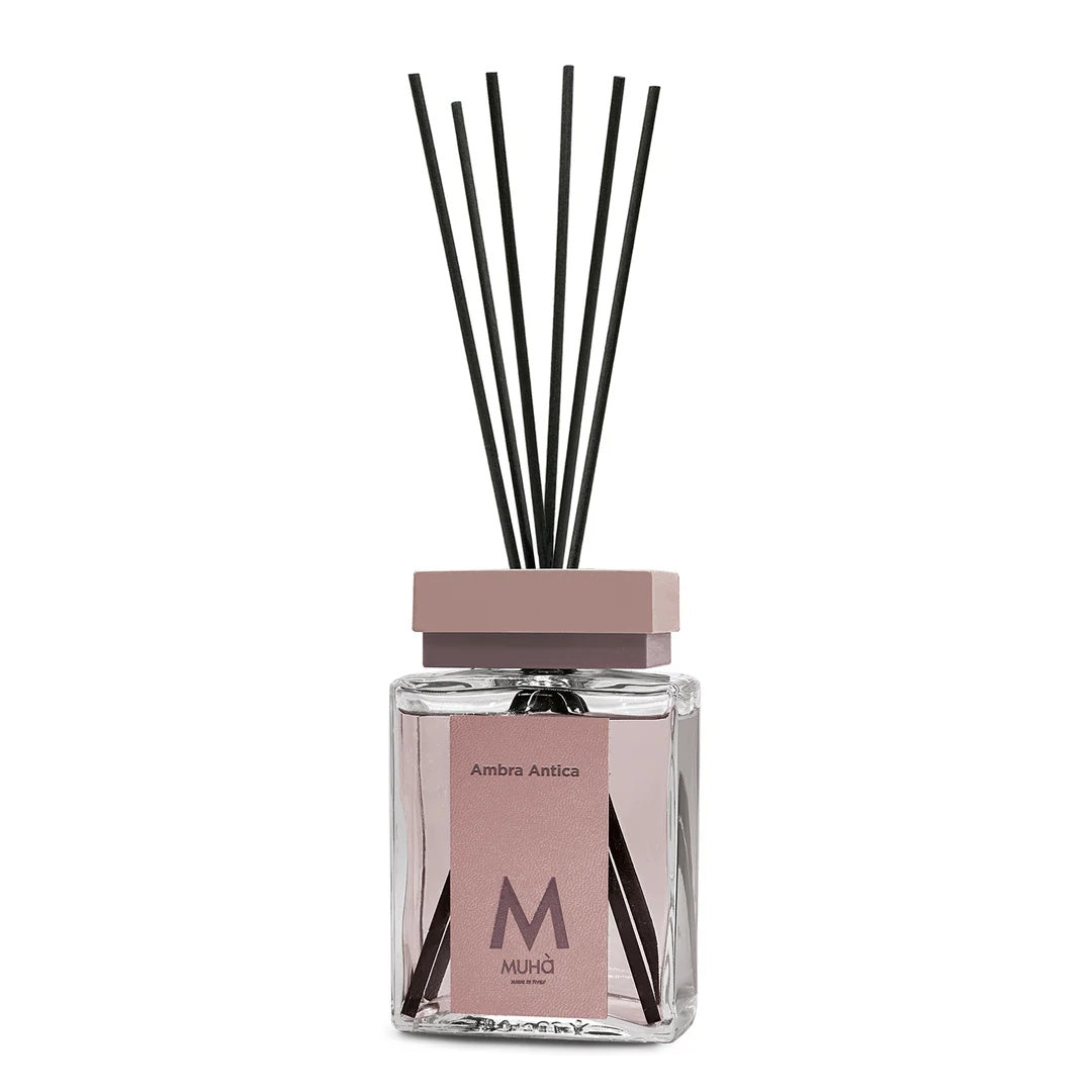 Muhà Luxe Perfume Diffusore Ambiente con Bastoncini Ambra Antica 100 Ml