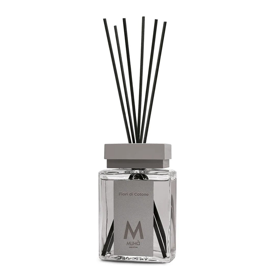Muhà Luxe Perfume Diffusore Ambiente con Bastoncini Fiori Di Cotone 200 Ml