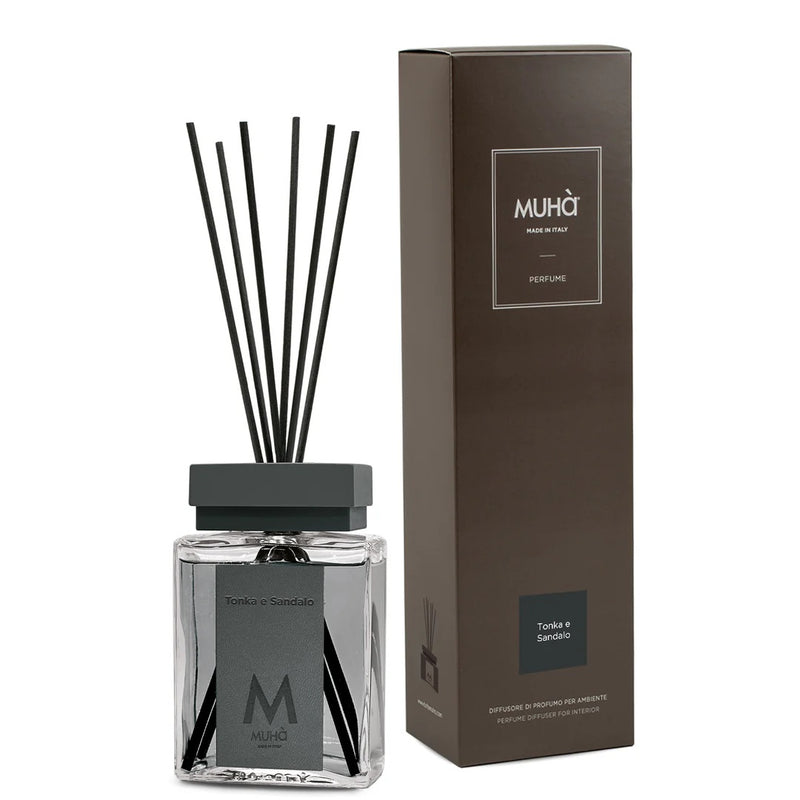 Muhà Luxe Perfume Diffusore Ambiente con Bastoncini Tonka e Sandalo