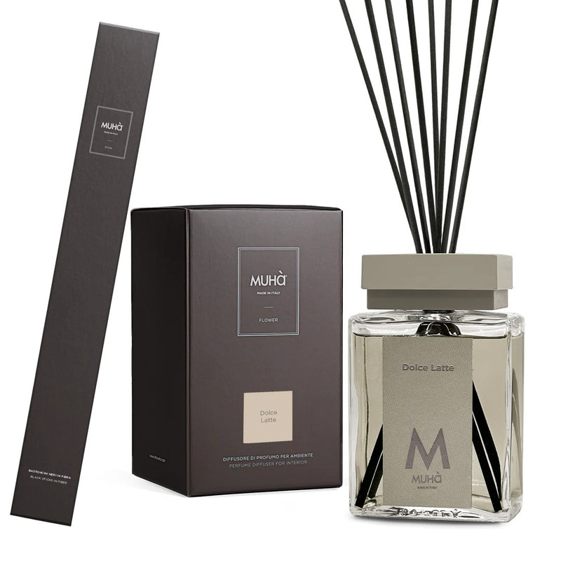 Muhà Luxe Perfume Diffusore Ambiente con Bastoncini Dolce Latte 1.000 Ml
