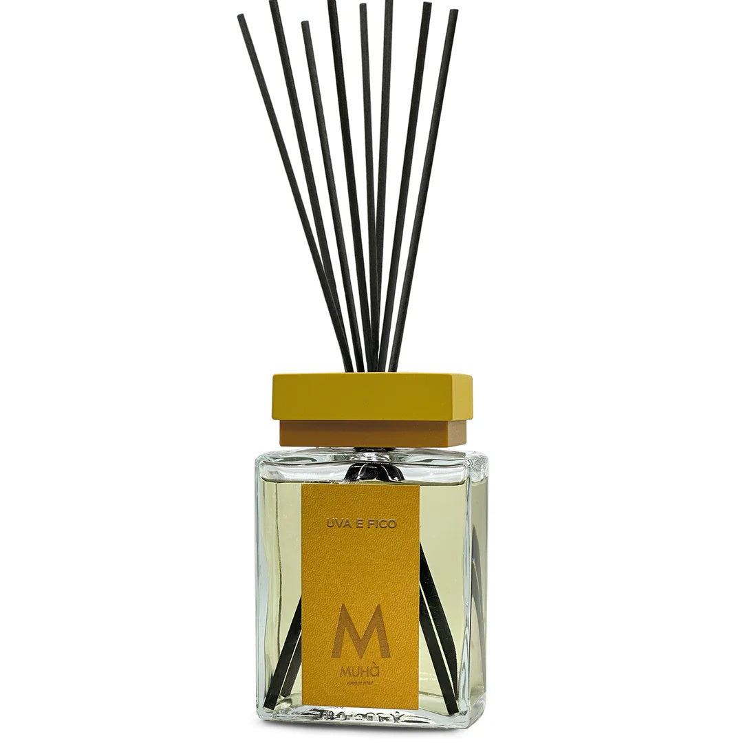 Muhà Luxe Perfume Diffusore Ambiente con Bastoncini Uva e Fico 500 Ml