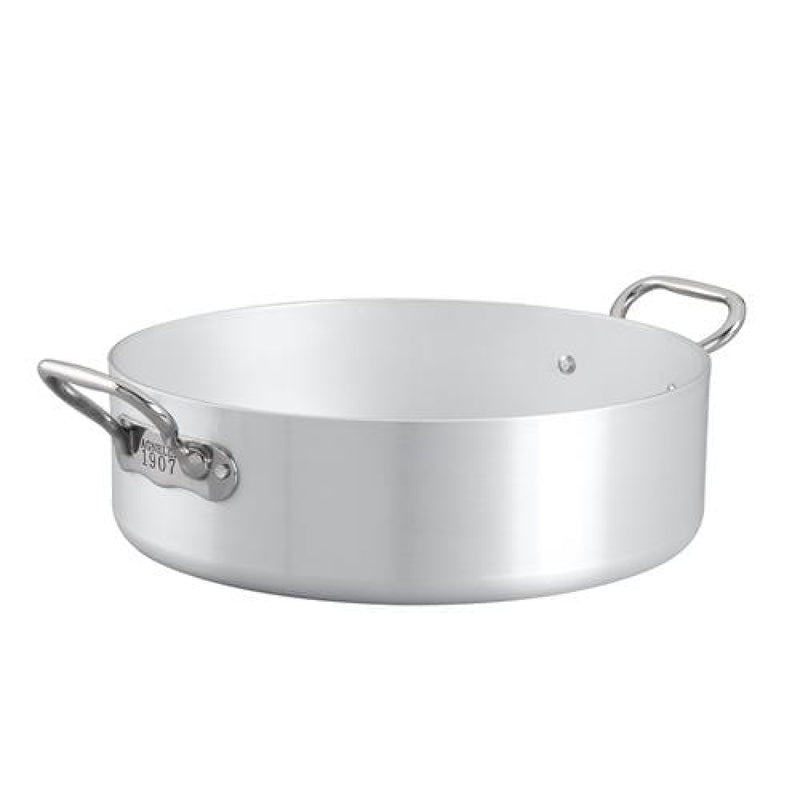 AGNELLI Casseruola Bassa Alluminio Fondo Induzione 2 Manici D 28 cm