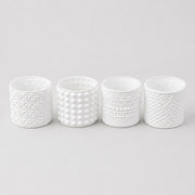 ARPIMEX Vasetti Vetro Portacandele D 7 Cm H 6,8 Cm Bianco Mix 4 Pz