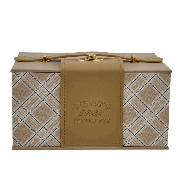 L'Arcolaio Scatola Rettangolare Piccola Vintage Brown 21,5x15,5x11 cm
