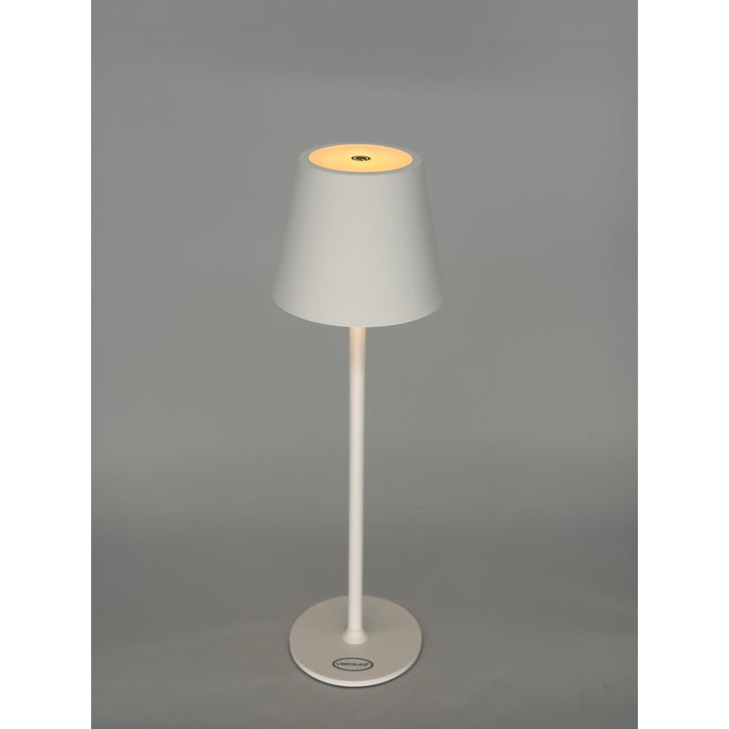 L'Arcolaio Lampada LED Touch Ricaricabile H 38 Cm 10 x 10 Cm IP54 Round Pro Bianco
