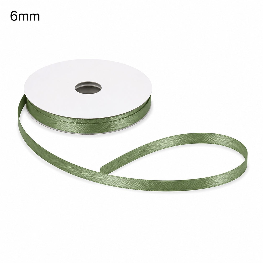 ETM Nastro Doppio Raso Colore Verde Salvia 6 mm x 50 m