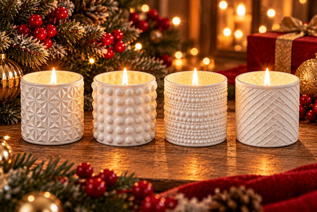 ARPIMEX Vasetti Vetro Portacandele D 7 Cm H 6,8 Cm Bianco Mix 4 Pz