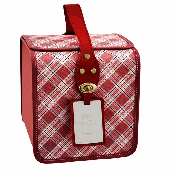 L'Arcolaio Bauletto Quadrato Grande Vintage Red 20,9x21,2x22 cm