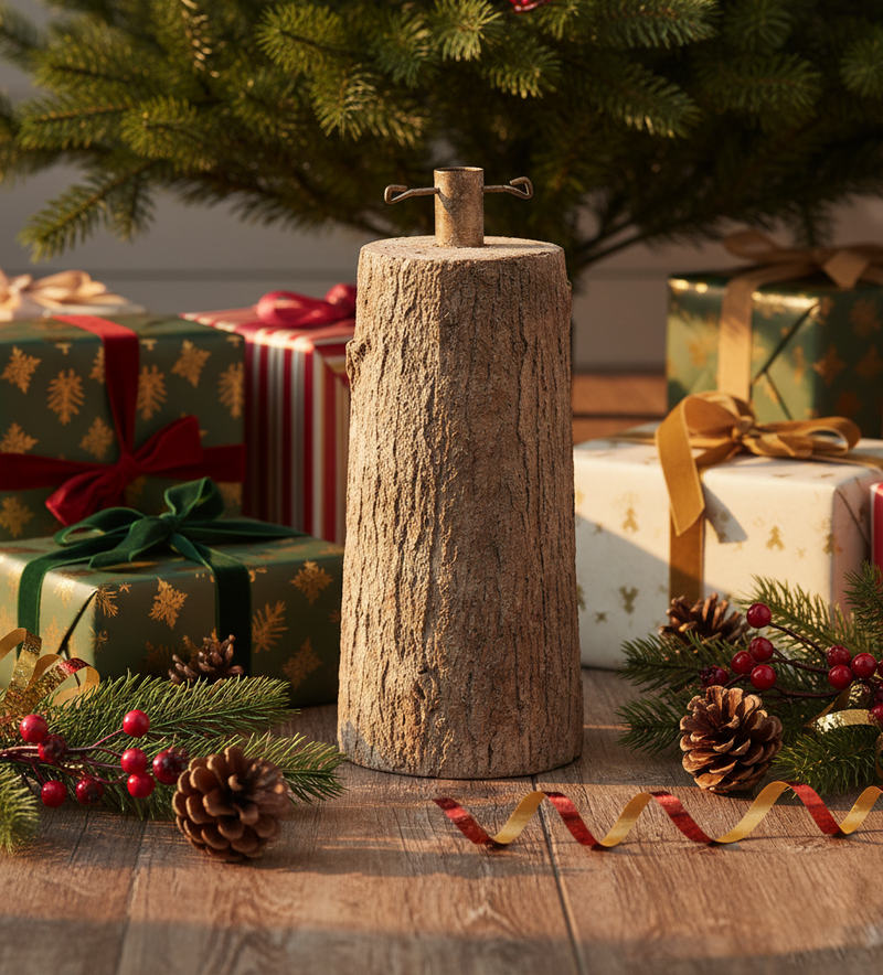 EDG Enzo De Gasperi Base per Albero Natale Tronco per Pino H 45 Cm D 22 Cm 9 Kg Natural