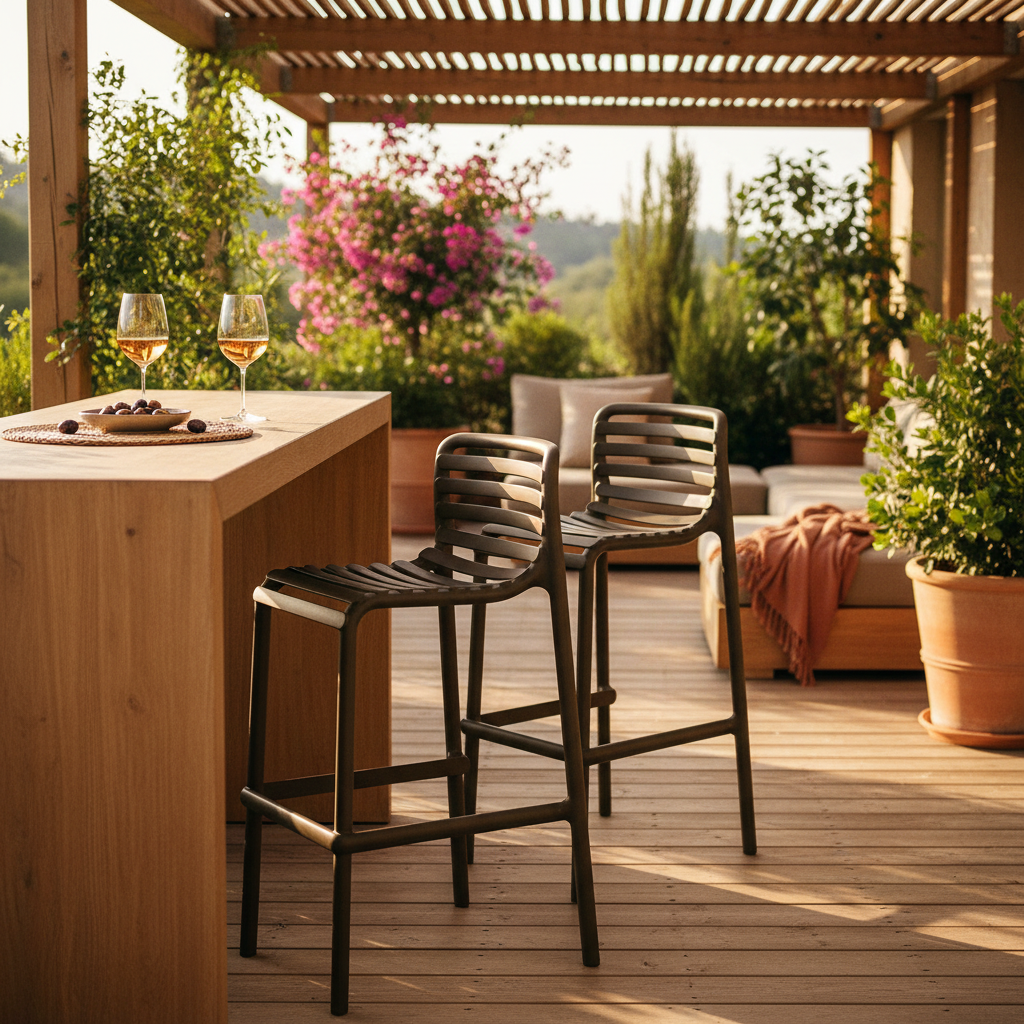 Doga Stool Tobacco Warm Terrace Bar