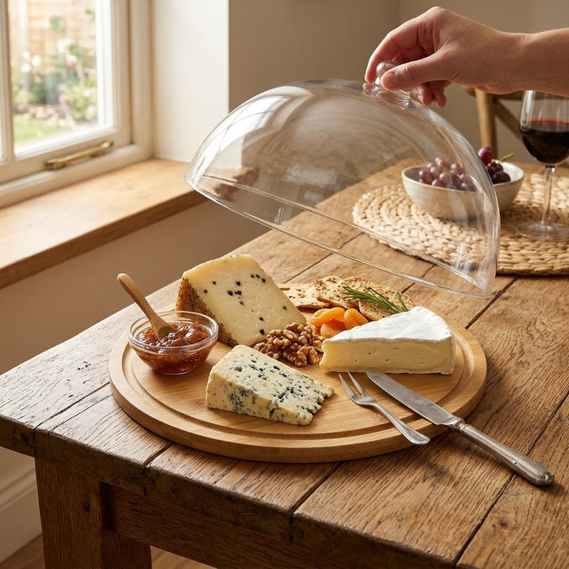 Versa Portapane con Tagliere in Bambù 23,5x23,5x10,5 cm – Contenitore per Pane in Bambù e Polistirene