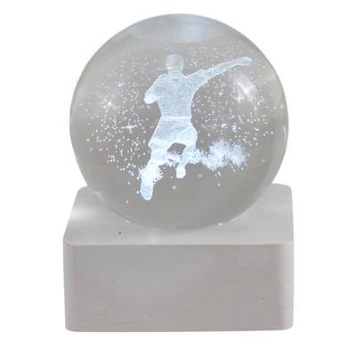 L'Arcolaio Lampada Decorativa Calciatore con Base Quadrata Bianca 6x6x8 cm – Elegante Idea Regalo e Decorazione per Casa