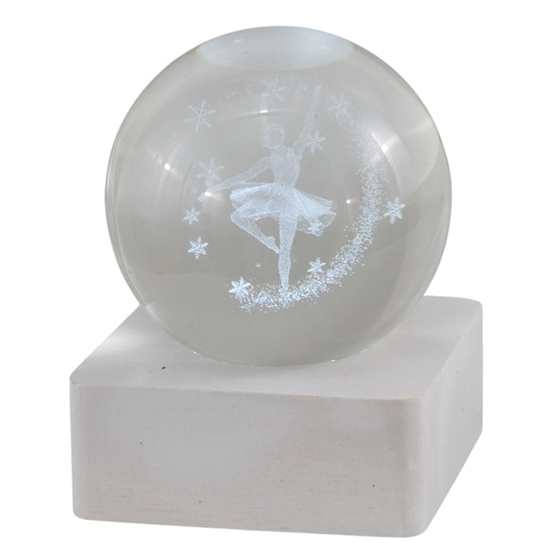 L'Arcolaio Lampada Decorativa Ballerina con Base Quadrata Bianca 6x6x8 cm – Elegante Idea Regalo e Decorazione per Casa