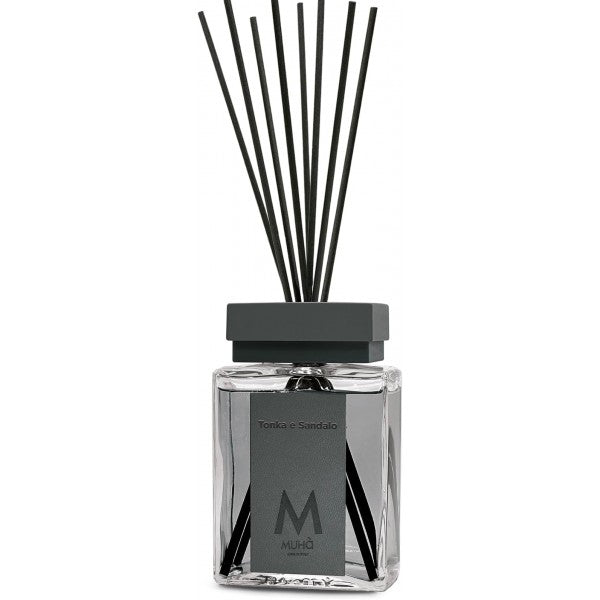 Muhà Luxe Perfume Diffusore Ambiente con Bastoncini Tonka e Sandalo 500 Ml