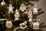 Gingerbread ornaments on Christmas tree