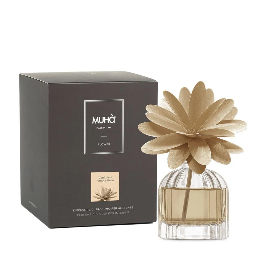 Muhà Flower Profumatore Diffuser 60ml Vaniglia & Ambra Pura