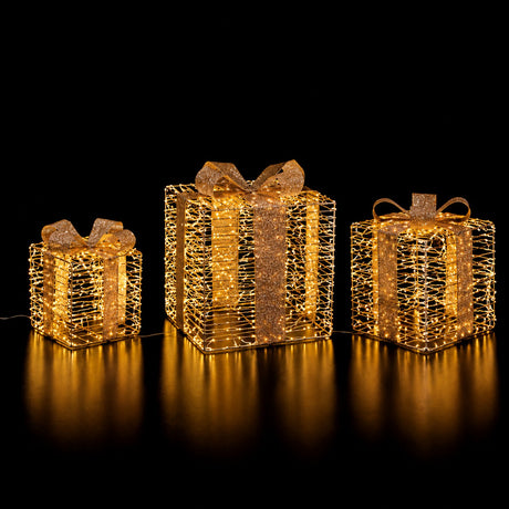 ad trend ad trend set 3 pacchi dono di natale con led da internoesterno oro ean 8057586157897
