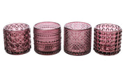 ARPIMEX Vasetti Vetro Portacandele D 7 Cm H 6,8 Cm Rosa Mix 4 Pz