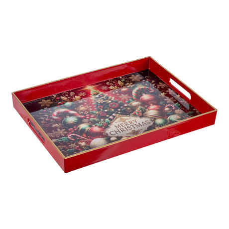 arpimex arpimex vassoio decoro albero di natale 40 x 30 cm legno rosso ean 8018318504563