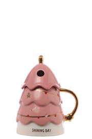 ARPIMEX Contenitore Natale Alberello 10 x 10 x 16 Cm Rosa