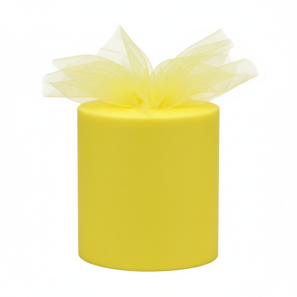 Rotolo Tulle semi-trasparente per bomboniere, decorazioni e fai da te. ARPIMEX rotolo giallo limone H 12,5 cm × 100 mt, rete fine, no sfilacciatura