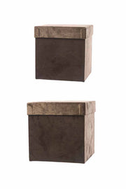ARPIMEX Set Natale 2 Scatole Velluto 23 x 23 x 23 Cm Marrone