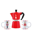 bialetti bialetti moka express 6 tazze rossa con 2 mug ean 8006363074384