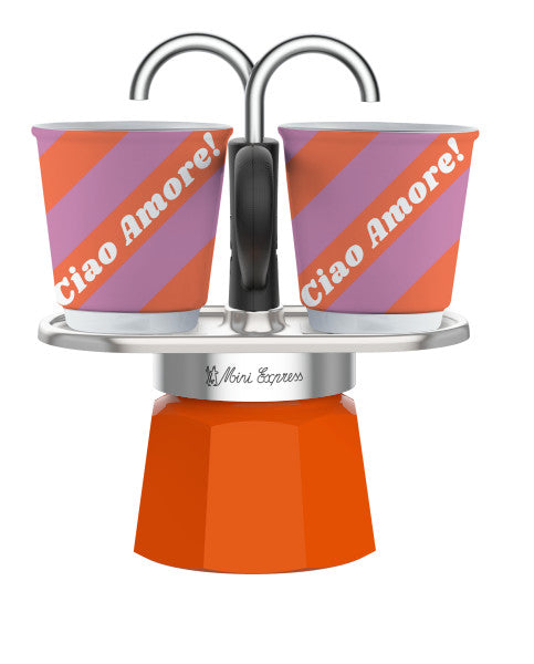bialetti bialetti set mini moka express con 2 tazzine bianco arancione ean 8006363043786