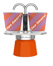 Bialetti Set Mini Moka Express con 2 Tazzine Bianco Arancione