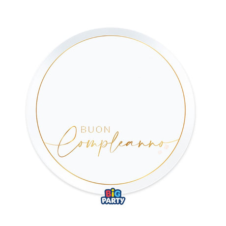 big party big party piatti carta buon compleanno gold d 18 cm bianco oro ean 8020834766110