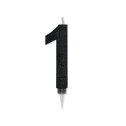 Big Party Candelina Numero 1 Max Cera Sweety Nero Glitter