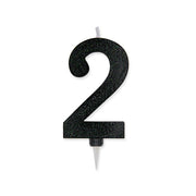 Big Party Candelina Numero 2 Max Cera Sweety Nero Glitter