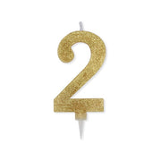 Big Party Candelina Numero 2 Max Cera Sweety Oro Glitter