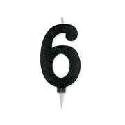 Big Party Candelina Numero 6 Max Cera Sweety Nero Glitter