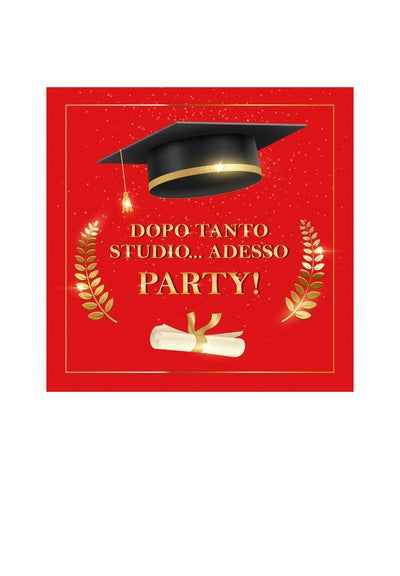 bigiemme bigiemme tovagliolo laurea tocco e diploma adesso party 25 x 25 cm cf 20 pz rosso ean 8054317187871
