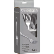Bigiemme Forchette Plastica Metallizzate Argento H 19 Cm 24 Pz