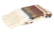 Bizzotto Coperta di Natale Nayla a Righe 130 x 170 Cm con Frange Bianco