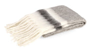 Bizzotto Coperta di Natale Nayla a Righe 130 x 170 Cm con Frange Grigio