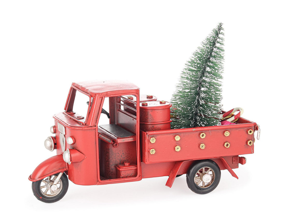 bizzotto bizzotto decorazione di natale motor ape con pino h 13 cm 17 x 7 cm rosso ean 8051836707306