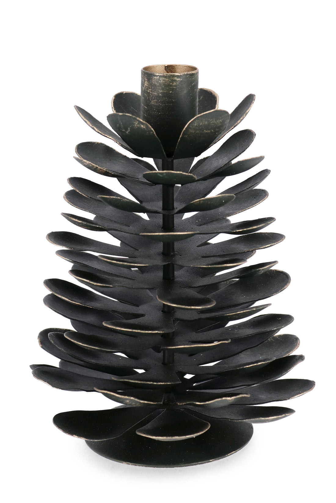 bizzotto bizzotto portacandela di natale harriet 1 posto a forma di pigna h 16 cm d 13 cm metallo verde ean 8051836632639